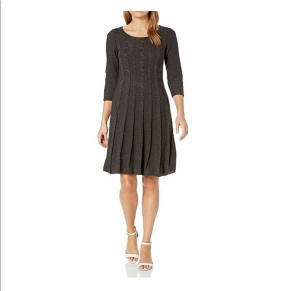 Nine West gray cable knit sweater dress - Picture 1 of 5